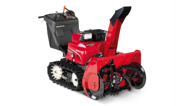 Trojštvrťový pohľad sprava na snehovú frézu Hybrid.